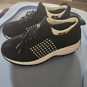 Black Knit Slip-On Athletic Sneakers - Women